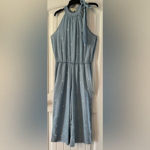 cloth & stone chambray sleeveless capris jumpsuit